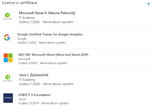 LinkedIn Certifikáty