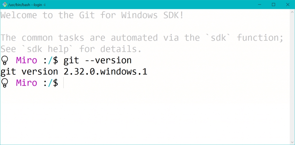 Git Inštalácia SDK Bash Login