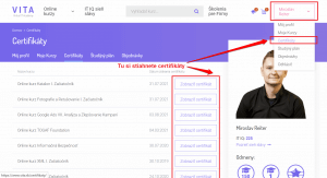 Môj Profil - Stiahnutie Certifikátu