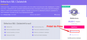 Pridanie Online Kurzu do Študijného Plánu