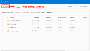 Stiahnutie materiálov z OneDrive