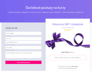 online kurzy darčekový poukaz