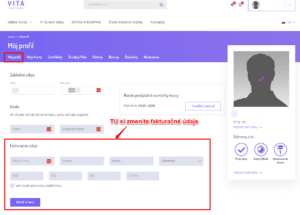 Fakturačné údaje Môj profil