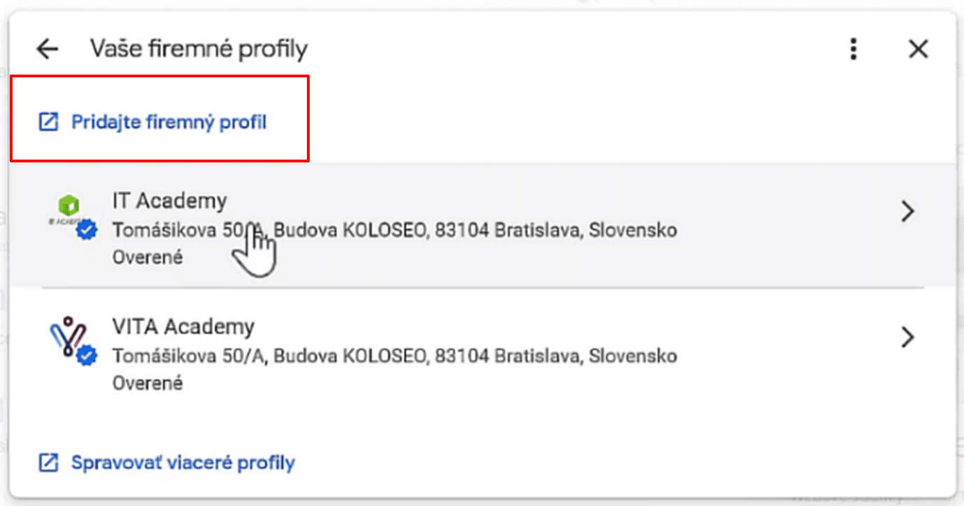 Google Firemný Profil Pridajte Firemné Profily