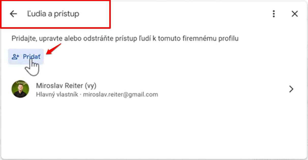 Google-Firemný Profil Prístupy