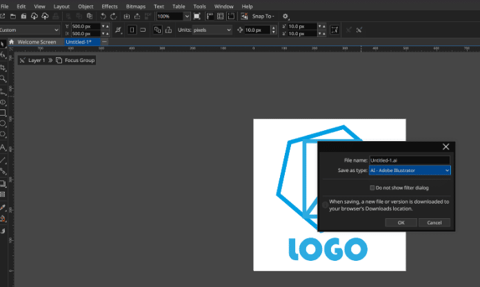export logo CorelDRAW