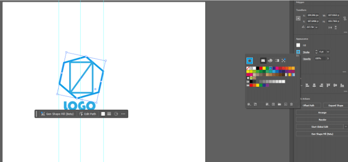farebná paleta logo Adobe Illustrator
