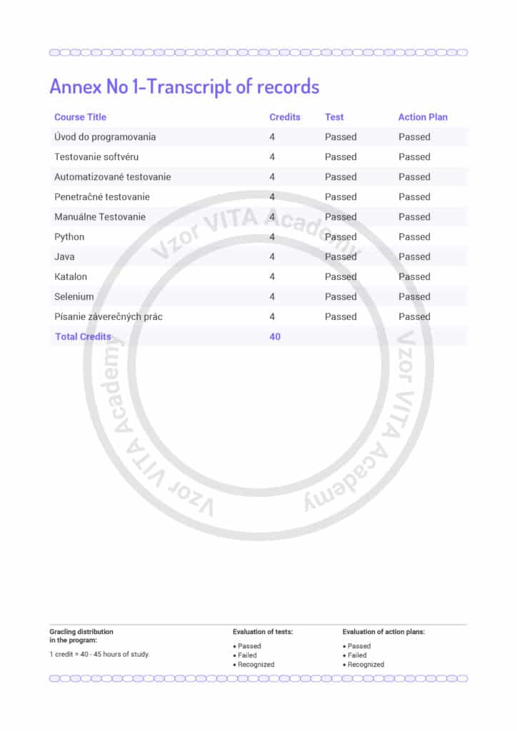 vita transkript transcript diplom BBA MBA MSc MPA DBA