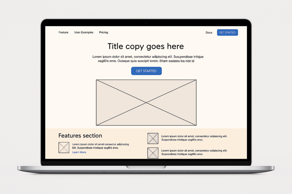 príklad ui ux mockup vzor