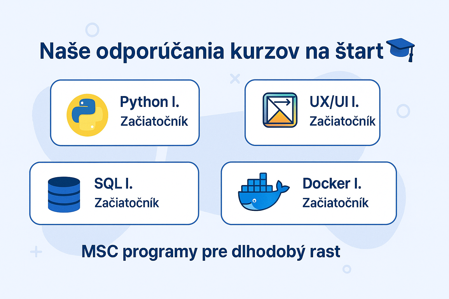 profesijné tituly programy msc online kurzy python sql ux ui docker