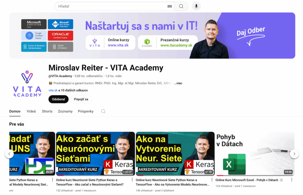 microsoft mvp youtube kanál profil miroslav reiter