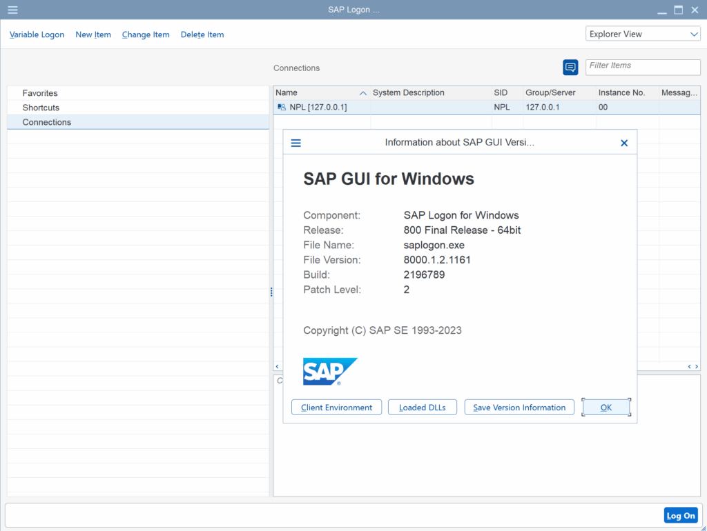 sap gui for windows rozhranie