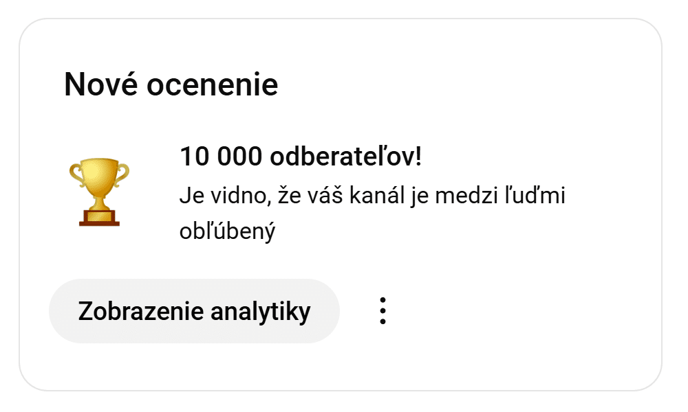 nove ocenenie youtube vita