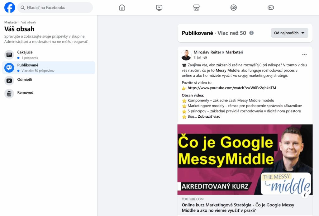 publikovanie sociálne siete facebook skupiny