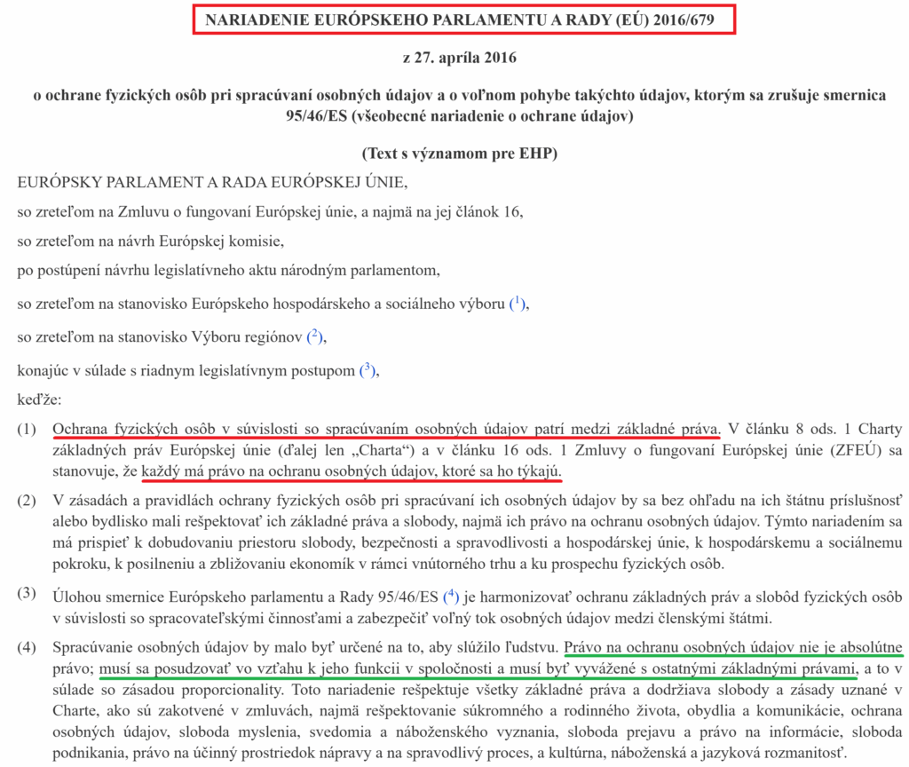 GDPR nariadenia európskeho parlamentu a rady EÚ
