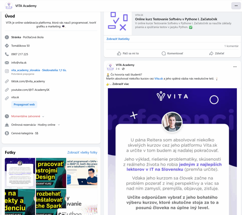 vita academy čo hovoria študenti