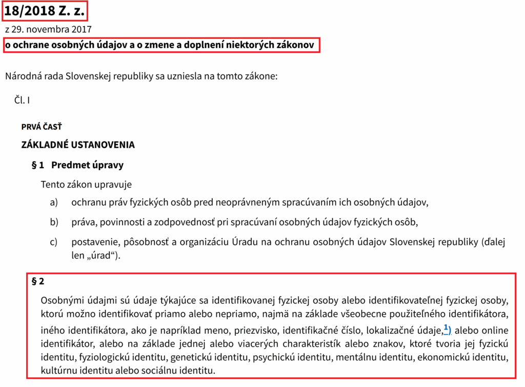 zákon 18-2018 Z.z. zákon o ochrane osobných údajov 