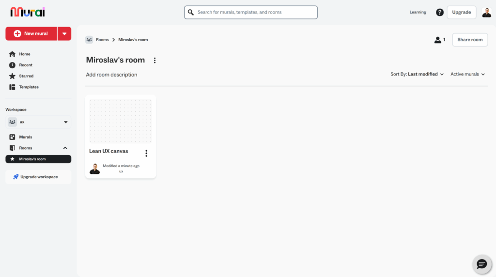Mural nástroj tool UX