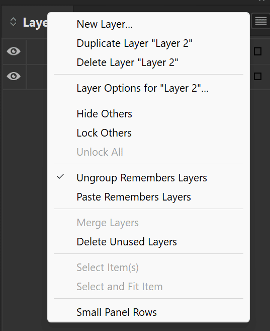Adobe InDesign vrstvy layers