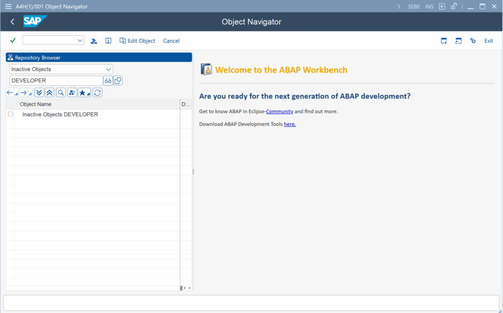 SAP Špecialista a ABAP Workbench