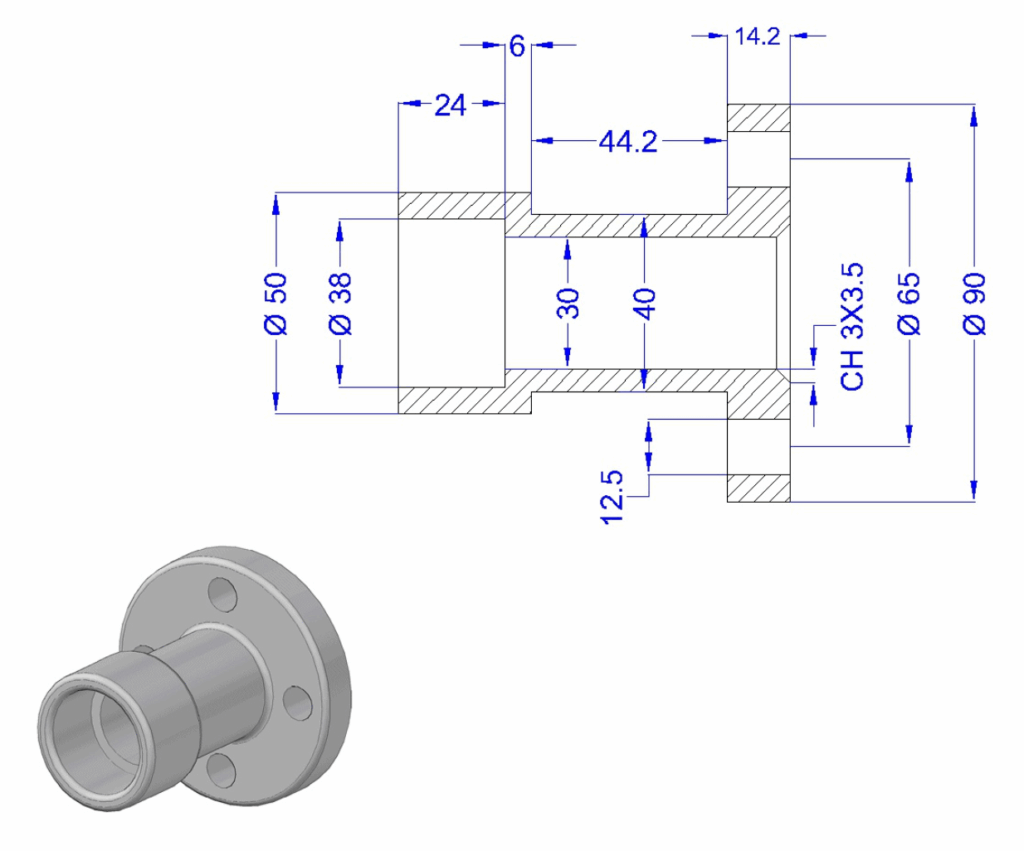 AutoCAD Autodesk príklad inžinierstvo elektrotechnika strojárstvo súčiastka