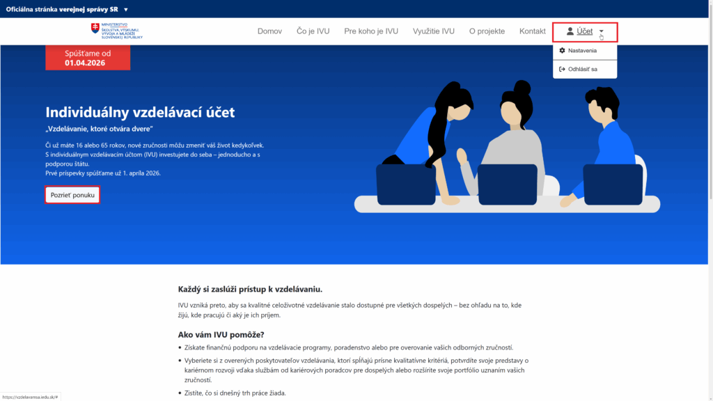 IVU prihlásenie sa pozrieť ponuku online kurzov