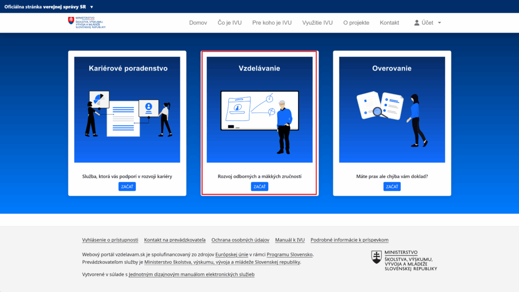 IVU prihlásenie sa sekcia vzdelávanie rozvoj odborných a mäkkých zručností