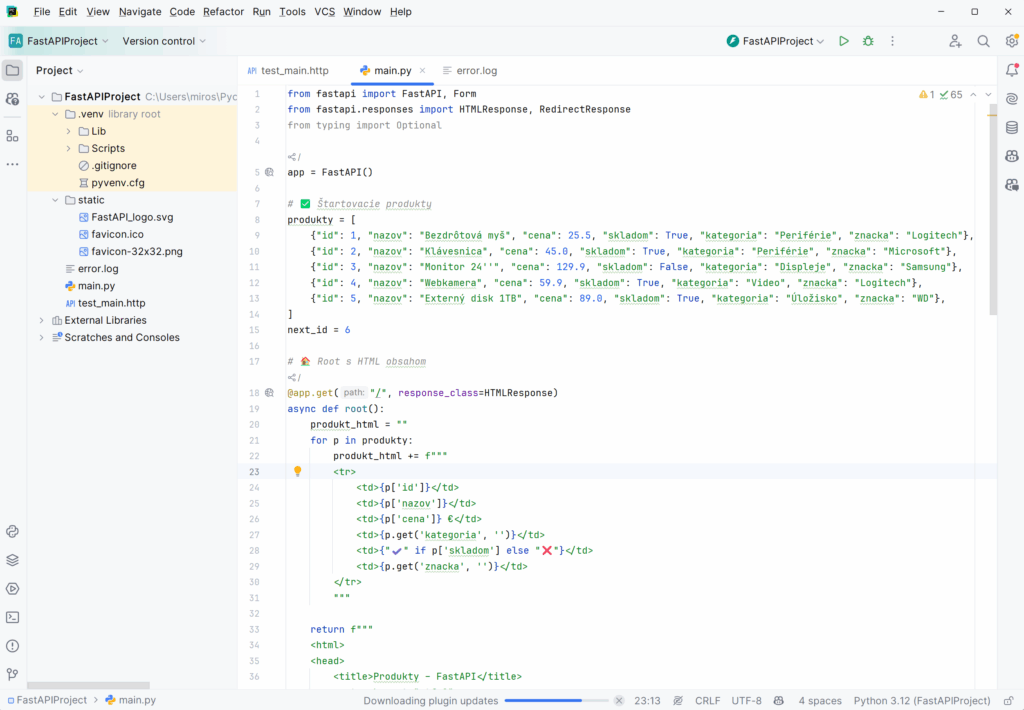 vývojové prostredie jetbrains pycharm python