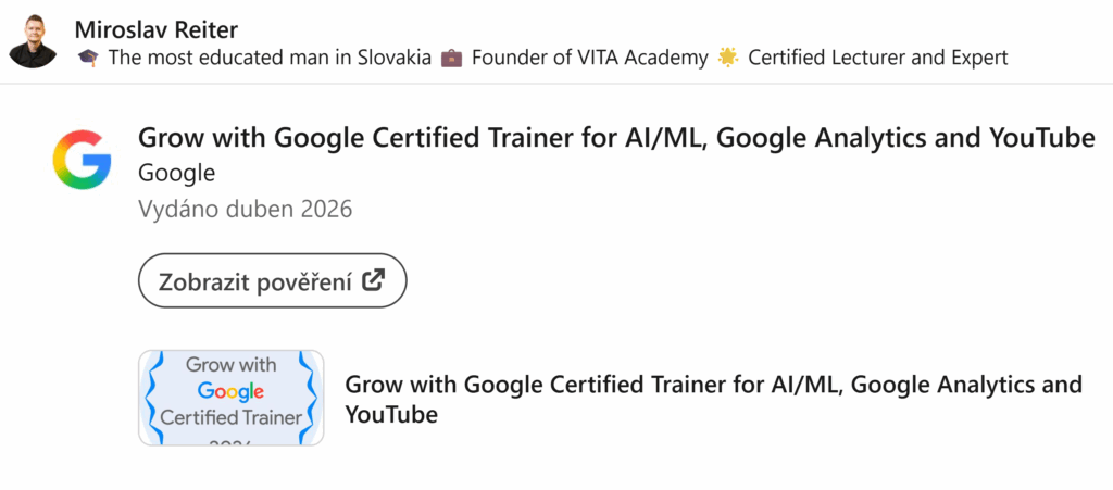 Miroslav Reiter gct grow with Google certified trainer LinkedIn