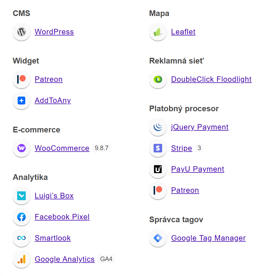Wappalyzer Google Analytics GA4 Google Tag manager správca tagov